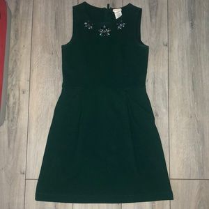 JCREW emerald dress with pockets